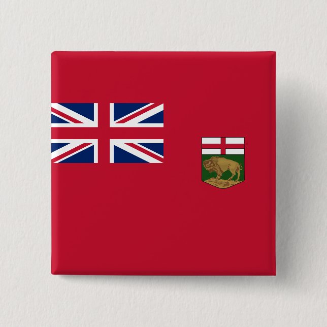 Flag of Manitoba 15 Cm Square Badge (Front)
