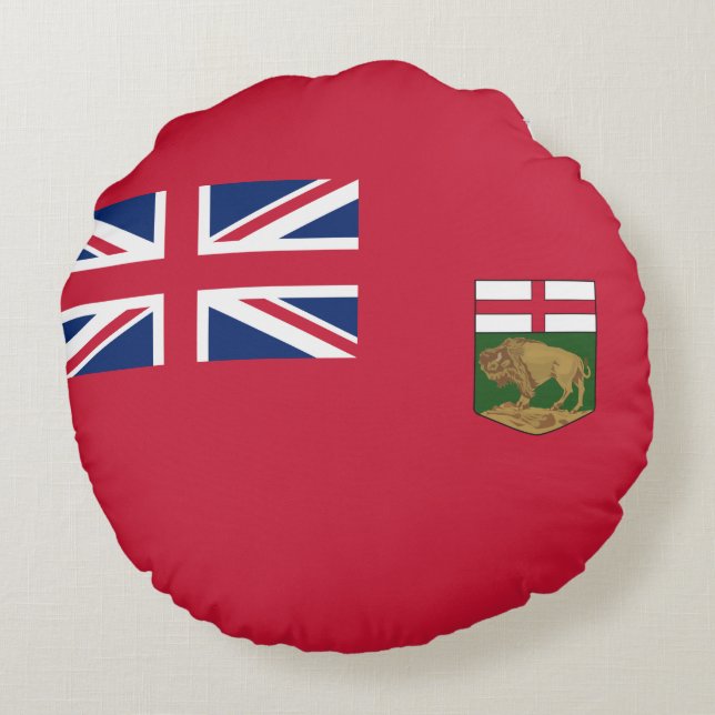 Flag of Manitoba Round Cushion (Back)