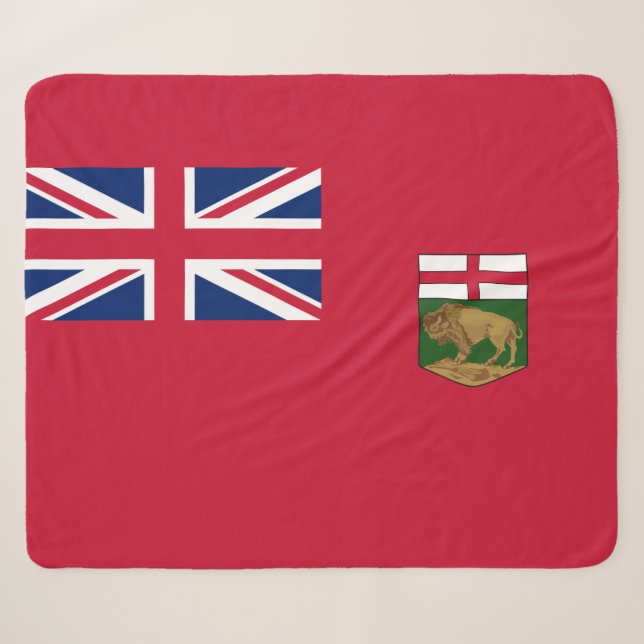 Flag of Manitoba Sherpa Blanket (Front (Horizontal))