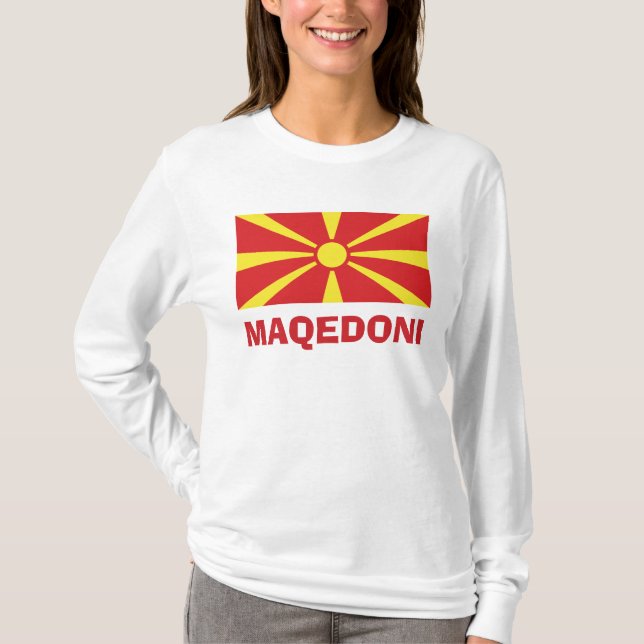Flag of Maqedoni Long Sleeve T-Shirt (Front)
