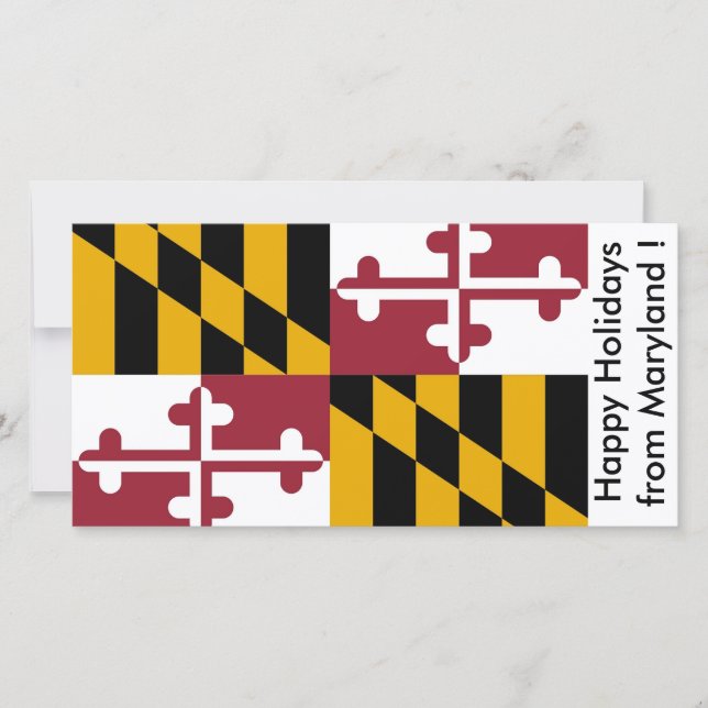 Flag of Maryland, Happy Holidays from U.S.A. Holiday Card (Front)