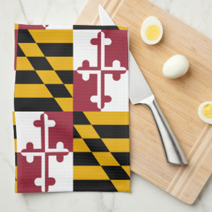 Flag of Maryland Pattern Tea Towel