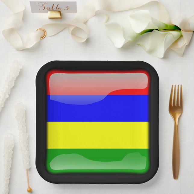 Flag of Mauritius Paper Plate (Wedding)