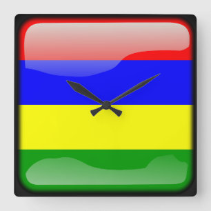 Flag of Mauritius Square Wall Clock
