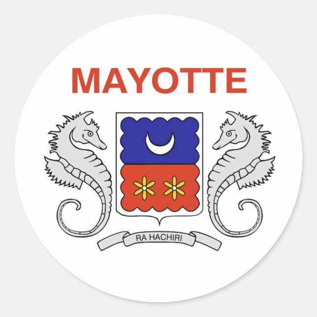 Flag of Mayotte Classic Round Sticker (Front)