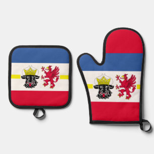 Flag of Mecklenburg-Western Pomerania Notebook Oven Mitt & Pot Holder Set
