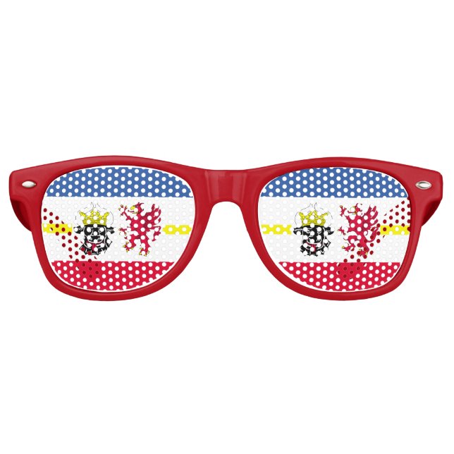 Flag of Mecklenburg-Western Pomerania Retro Sungla Retro Sunglasses (Front)