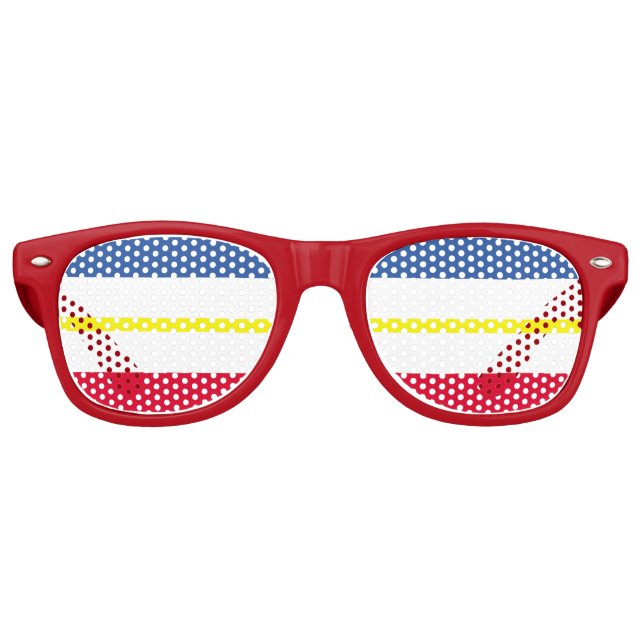 Flag of Mecklenburg-Western Pomerania Retro Sungla Retro Sunglasses (Front)