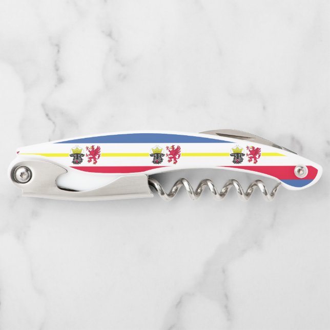 Flag of Mecklenburg-Western Pomerania Waiter's Cor Corkscrew (Front)