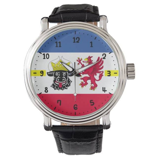 Flag of Mecklenburg-Western Pomerania Wrist Watch (Front)