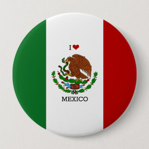 Flag of Mexico 10 Cm Round Badge