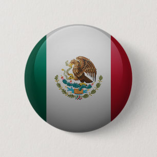 flag of Mexico 6 Cm Round Badge