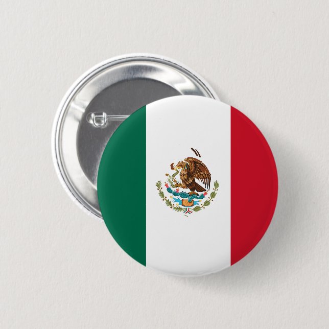 Flag of Mexico 6 Cm Round Badge (Front & Back)