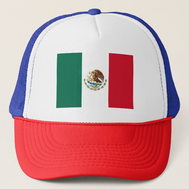 Flag of Mexico, Bandera de Mexico Trucker Hat (Front)