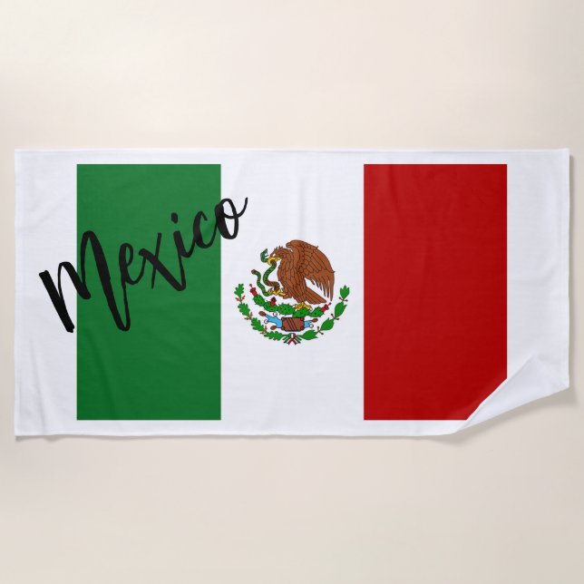Flag of Mexico Beach Towel (Front)
