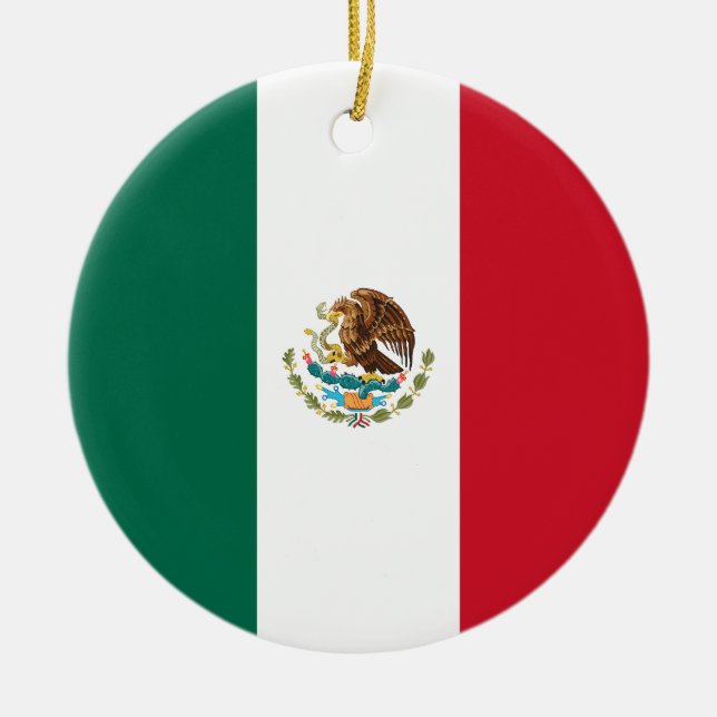 Flag of Mexico Ceramic Tree Decoration (Front)