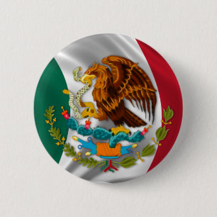 Flag of Mexico, Coat of Arms 6 Cm Round Badge
