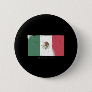 Flag of Mexico Grunge Style 6 Cm Round Badge