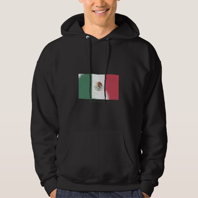 Flag of Mexico Grunge Style Hoodie (Front)