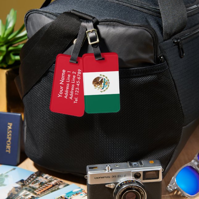 Flag of Mexico Luggage Tag (Front & Back)