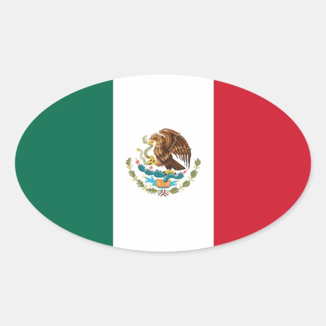 Flag of Mexico Oval Sticker (Front)