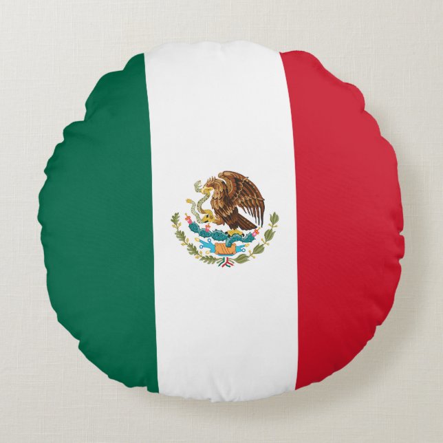 Flag of Mexico Round Cushion (Front)