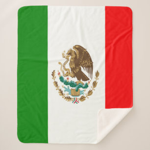 Flag of Mexico Sherpa Blanket