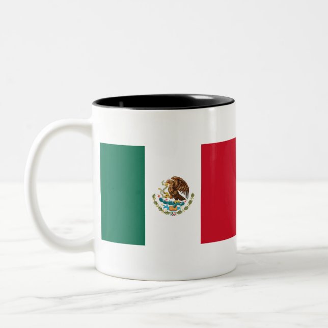 Flag of Mexico Two-Tone Coffee Mug (Left)