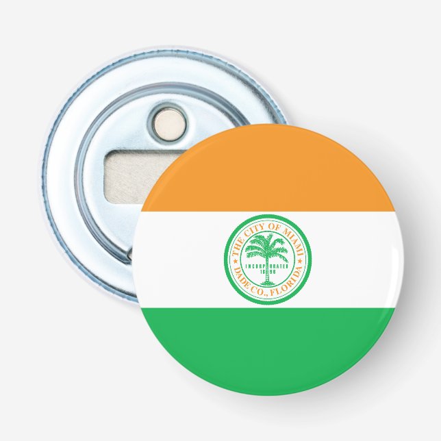 Flag of Miami, Florida Bottle Opener (Front)