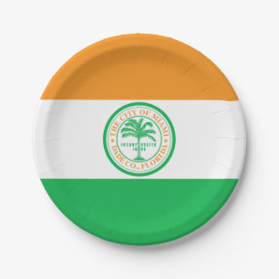 Flag of Miami, Florida Paper Plates