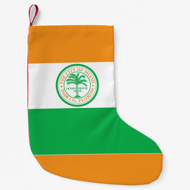 Flag of Miami, Florida Small Christmas Stocking (Front)