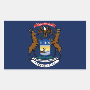 Flag of Michigan Rectangular Sticker