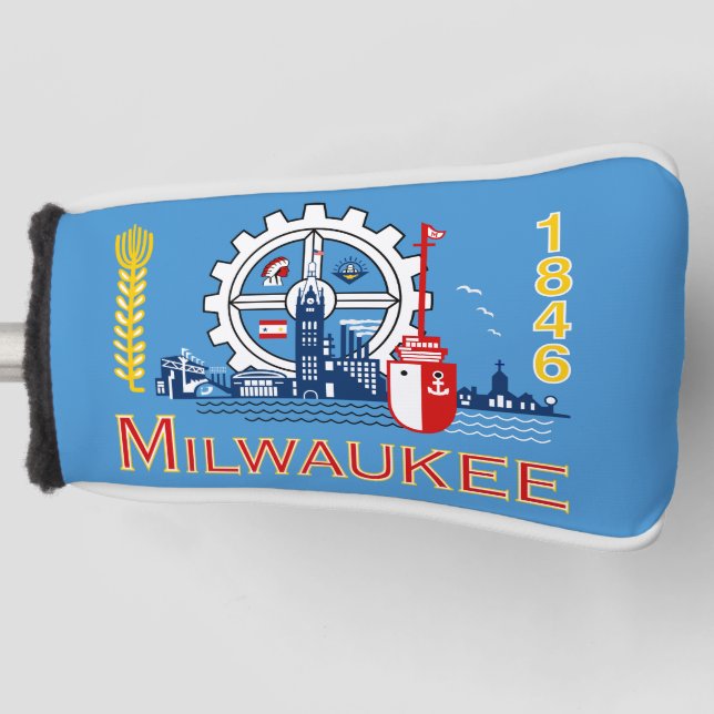 Flag of Milwaukee, Wisconsin Golf Head Cover (Front)