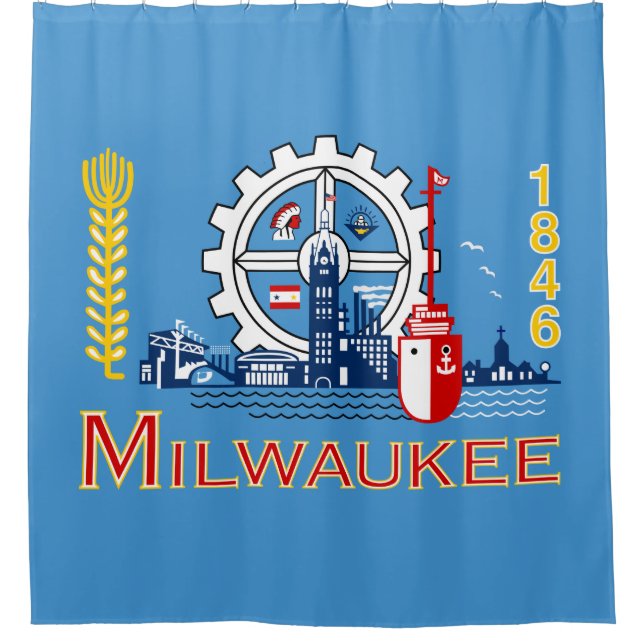 Flag of Milwaukee (Wisconsin) Shower Curtain (Front)
