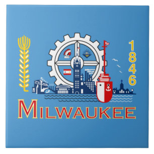 Flag of Milwaukee (Wisconsin) Tile