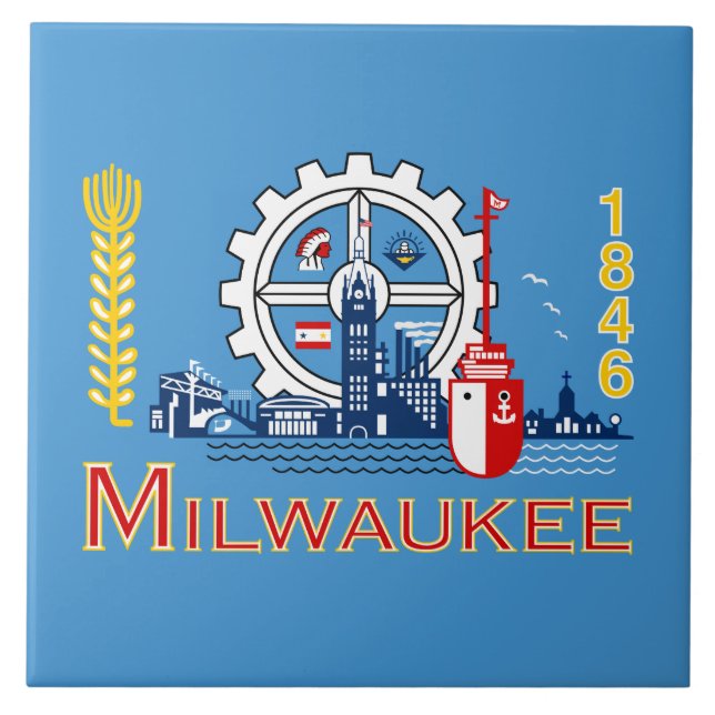 Flag of Milwaukee (Wisconsin) Tile (Front)