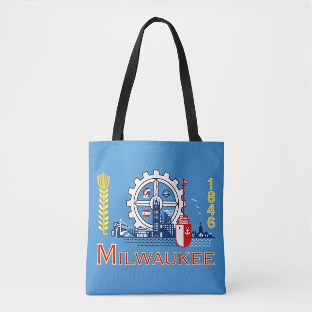 Flag of Milwaukee, Wisconsin Tote Bag (Front)