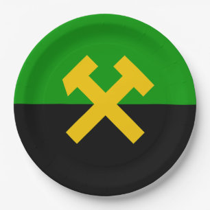 Flag of Miners and Mine Workers Paper Plate