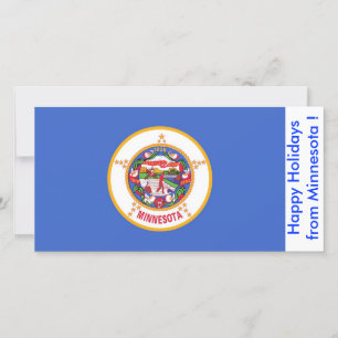 Flag of Minnesota, Happy Holidays from U.S.A. Holiday Card