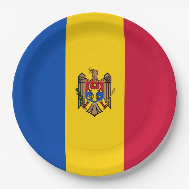 Flag of Moldova Paper Plate (Front)