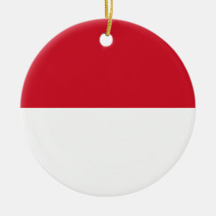 Flag of Monaco Ceramic Tree Decoration