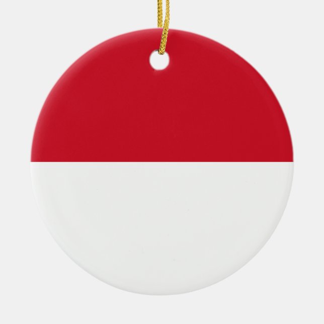 Flag of Monaco Ceramic Tree Decoration (Front)