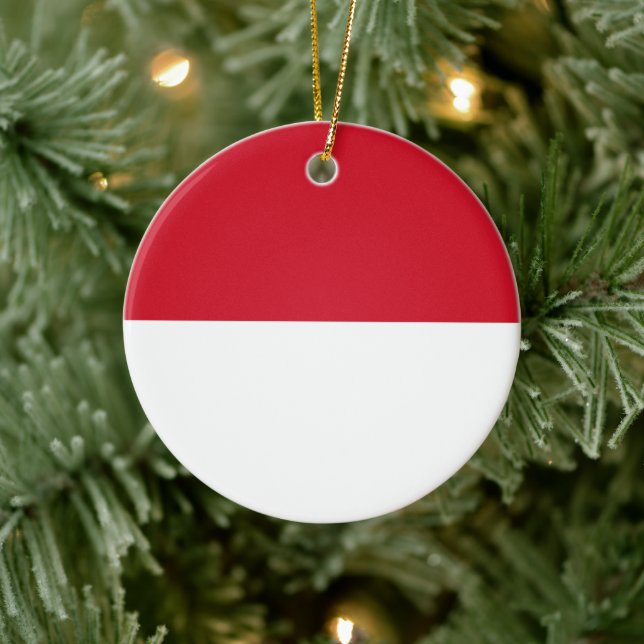 Flag of Monaco Ceramic Tree Decoration (Tree)