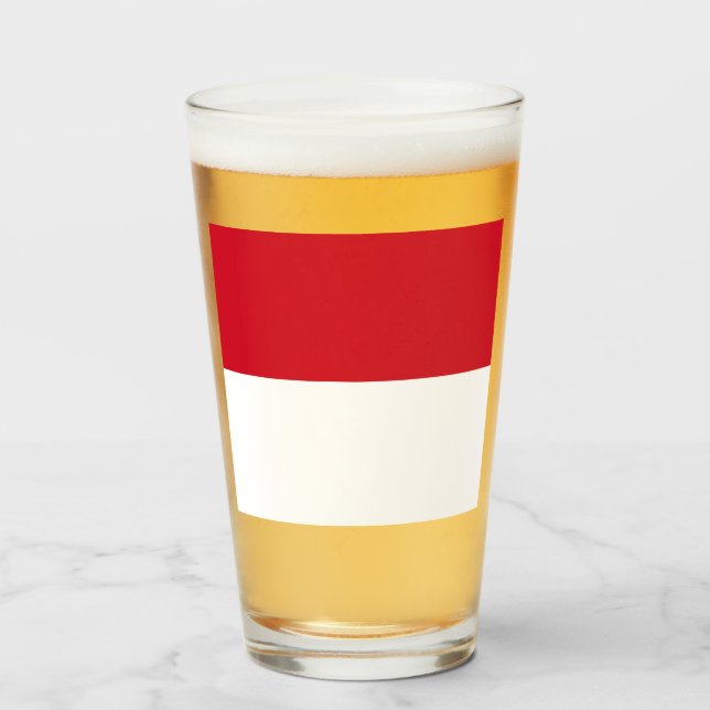 Flag of Monaco Glass (Front Filled)