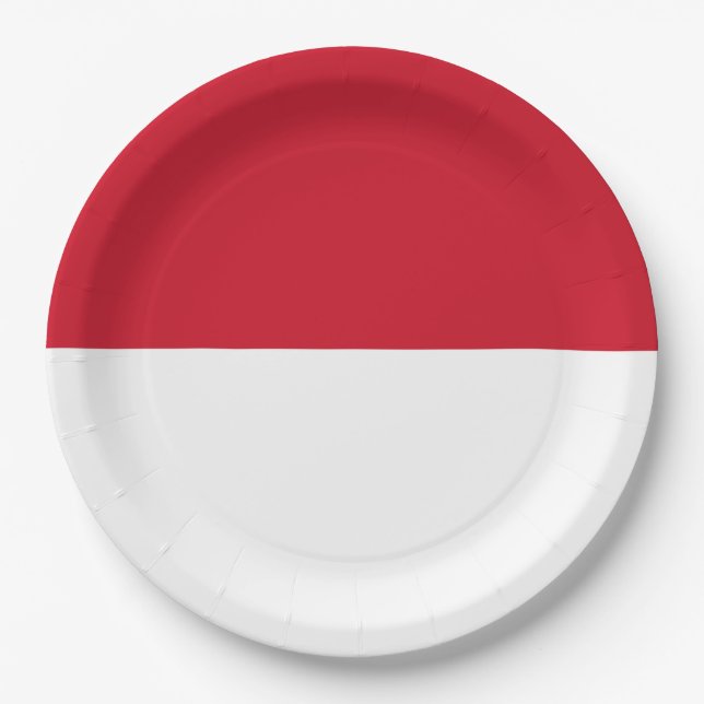 Flag of Monaco Paper Plate (Front)