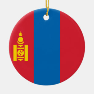 Flag of Mongolia Ceramic Tree Decoration