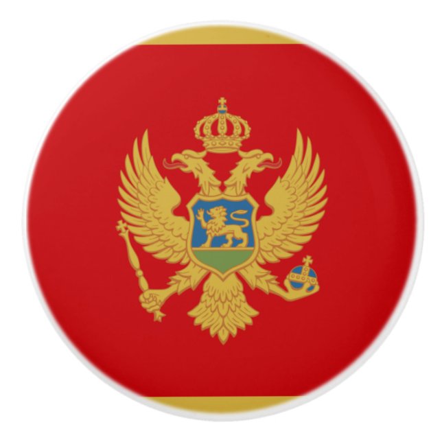 Flag of Montenegro Ceramic Knob (Front)