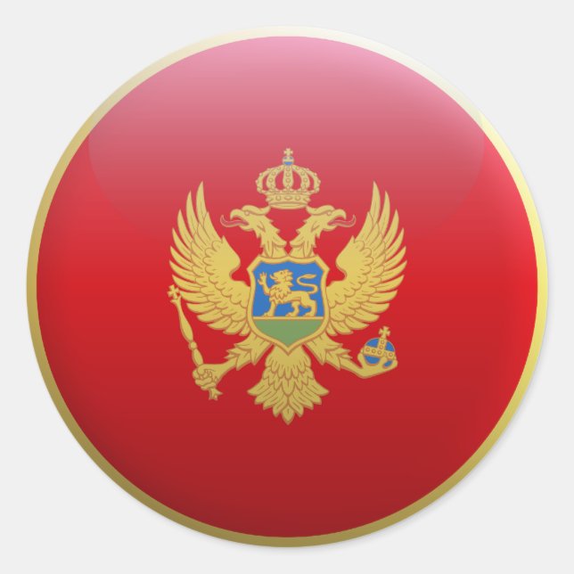 Flag of Montenegro Classic Round Sticker (Front)