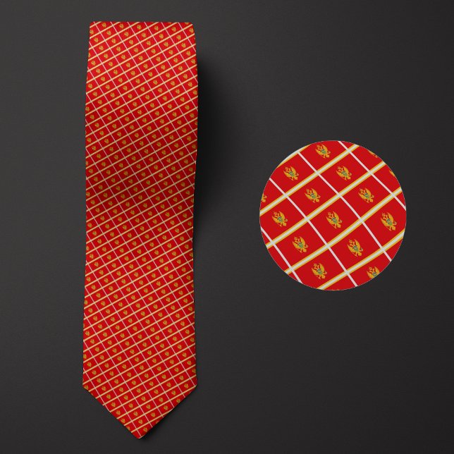 Flag of Montenegro Pattern Tie (Creator Uploaded)