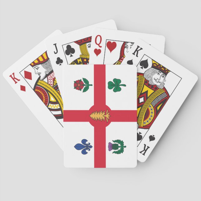 Flag of Montreal (Quebec, Canada) Playing Cards (Back)